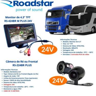 Imagem de Kit Tela Monitor 4.3 Polegadas Lcd Imagem Colorida 24V Caminhão Ônibus