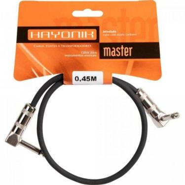 Imagem de Cabo Para Pedal Linha Brasil P10 X P10 90° 45Cm Preto Hayonik