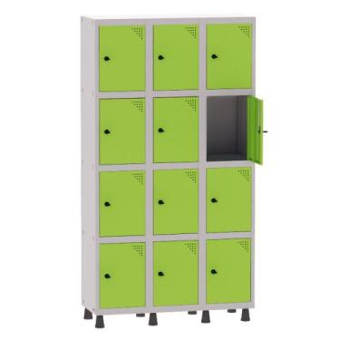 Imagem de Armário Guarda Volume Locker Roupeiro 3 Vãos 12 Portas Aço GRP503/12 C