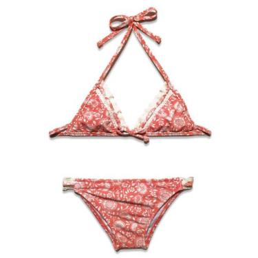 Imagem de Biquíni Areia Branca Infantil Cortininha Rendinha Estampado, 6 ANOS