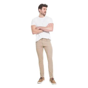 Imagem de Calça Masculina Super Skinny Sarja Caque - Bivik Jeans, Caqui, 40