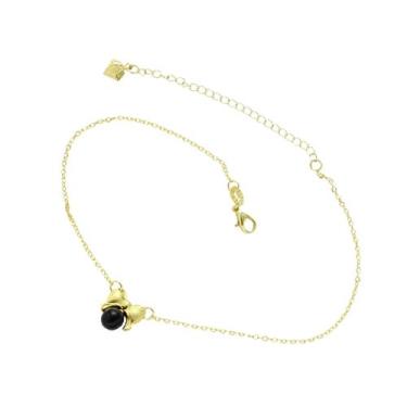 Imagem de Tornozeleira De Laço Com Pérola PRI Style Folheada A Ouro 18K Antialér