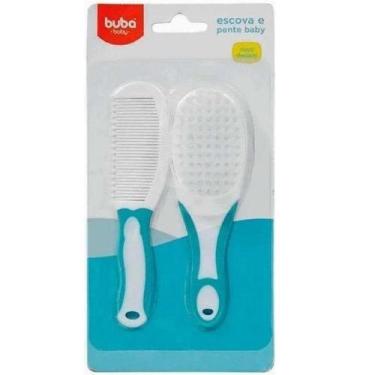 Imagem de Kit Escova e Pente Infantil Cerda Macia AZUL Buba 5236