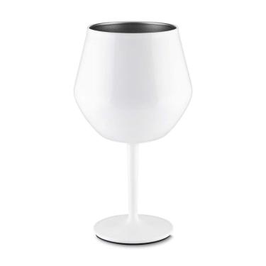 Imagem de Taça Térmica Inox 350ML com Haste Removível Vira Copo para Bebidas Acabamento Brilhante Branco