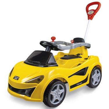Imagem de Carrinho de Passeio Infantil Mc Laram com Anel de Proteção Cinto e Haste Amarelo Maral