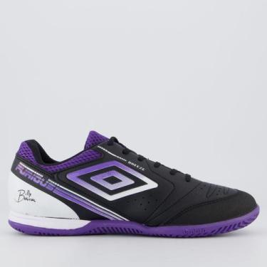 Imagem de Chuteira Umbro Furious Futsal Preta e Roxo, 40