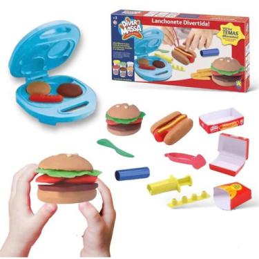 Imagem de Massinha Modelar Hamburguer Lanchonete Divertida Brinquedo - DiverToys