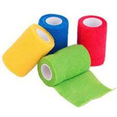 Imagem de Bandagem Elástica Adesiva Flexível Atadura 10x4,5 - BRASMED, Verde