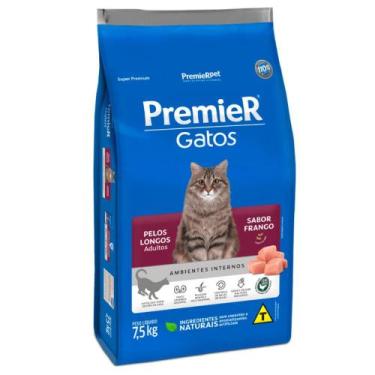 Imagem de Ração Premier Gatos Ambientes Internos Adultos de Pelos Longos Sabor F