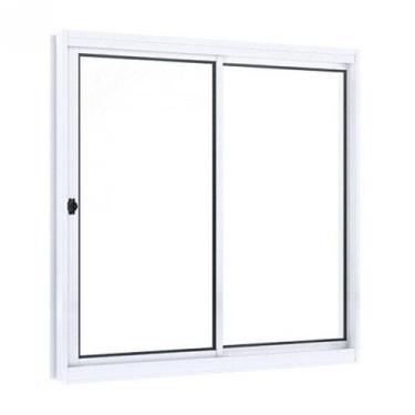 Imagem de Janela de Aço de Correr 100x150cm 2 Folhas com Vidro Riobras Branco