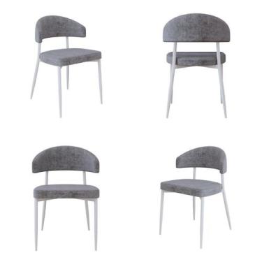 Imagem de Cadeira Bless Fixa com 4 Pés 55 x 52,5 x 77,5 cm com 4 Unidades Cinza/
