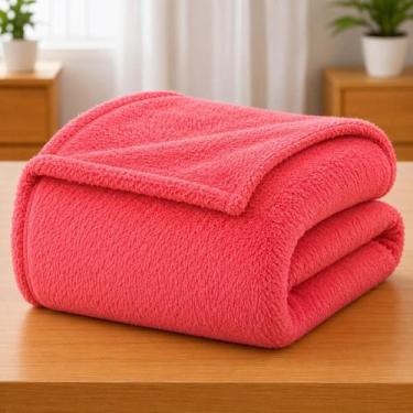 Imagem de Manta Casal Microfibra Fleece 1,80x2,00m Cobertor Soft Lisa Aveludada 
