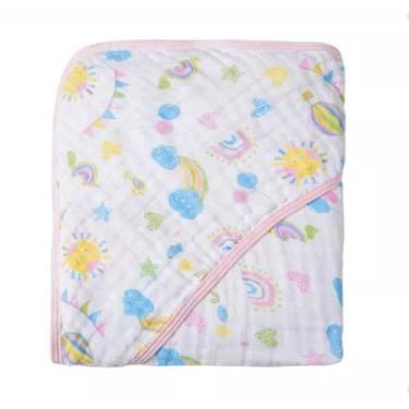 Imagem de Toalha Estampada Soft C/ Capuz e Forro de Fralda 80X80 Cm Karinho Vári