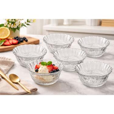Imagem de Conjunto de Bowls Angel para Sobremesas Vidro Design Clássico e Elegante Ideal para Doces e Frutas Transparente Lyor 6