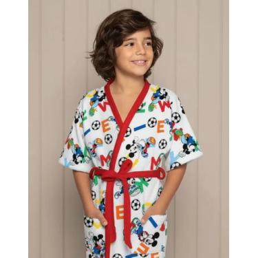 Imagem de Roupao Felpudo Infantil Quimono Estampado Mickey PP Lepper