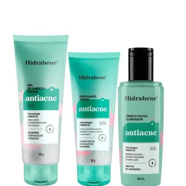 Imagem de Hidrabene SkinCare Antiacne Gel 120ml + Tônico Clareador 150ml + Esfol