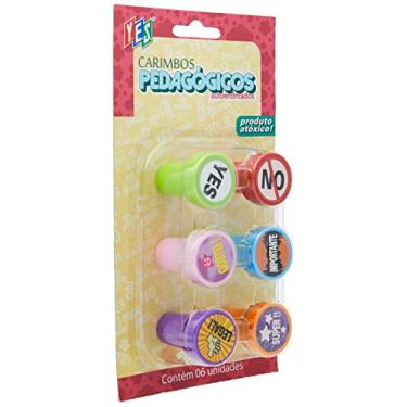 Imagem de Carimbo Infantil Auto Entintado Pedagógico, YES, CB063SOR, 6 Blisters Sortido