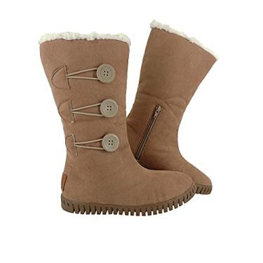 Imagem de Bota Feminina Pelo 100% Interno para Neve Autraliana Inverno Viagem Europa AM850 Cor:4-Creme;Tamanho:35