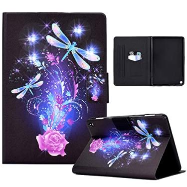 Imagem de Estojo para o novo Kindle Fire HD 8/8 Plus (10ª geração 2020), leve Smart Shell PU couro ajustável Capa protetora com recurso de despertar/repouso automático-Butterfly