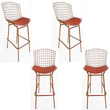 Imagem de Kit 4 Banquetas BERTÓIA cobre tubular - Poltronas do Sul