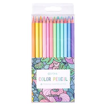 Imagem de ECOTREE Lápis de cor Macaron, madeira macia, coloração pastel para adultos e crianças, materiais de arte para escola, colorir, desenho, sombreamento, 12 unidades