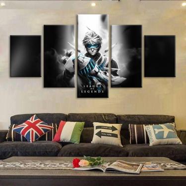 Imagem de Quadro Decorativos League of Legends com 5 peças 130x65 10