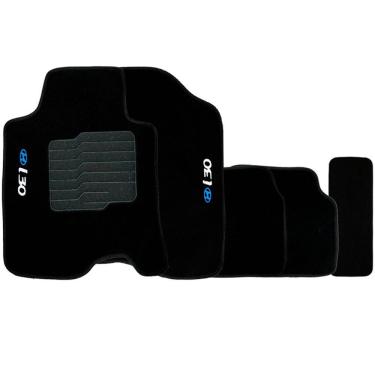 Imagem de Jogo de Tapete Automotivo Carpete Hyundai I30 2013 à 2017 Soft Logo Bordado 5 Peças