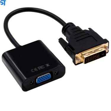 Imagem de Cabo Adaptador VGA Para DVI HD 24+ 1 Para Monitor, Tv, Projetor 20cm