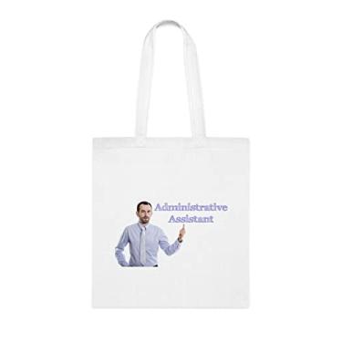 Imagem de Bolsa Tote Administrative Assistant Administrative Assistant Young Business man With Small Beard Po Bag, Administrative Assistant, Presente Administrative Assistant, Ideia de de Natal, Branco