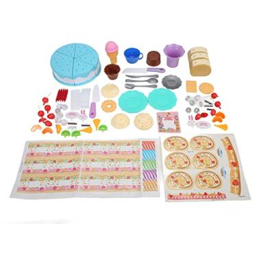 Imagem de Brinquedo de corte de bolo de aniversário, brinquedos educativos de corte reutilizáveis ​​seguros interessantes para casa