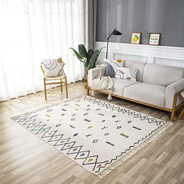 Imagem de youyoucool Casa Coleção Vintage Tapete de Área Envelhecido Tapete Boêmio Grande Tapetes Antiderrapantes Lavável para Sala de Estar Quarto Crianças Berçário 47x71 polegadas