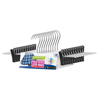 Imagem de Cabide de Saia e Shorts Cromado Organização Roupa Armario - Kit com 10 unidades