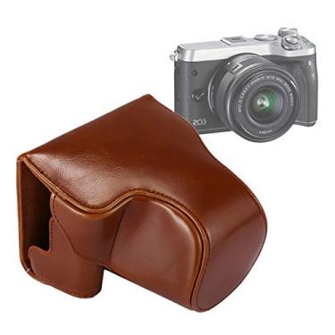 Imagem de HONGYAN capa da câmera Câmara de corpo inteiro PU couro bolsa de couro com alça para canon eos m6 acessórios para câmera