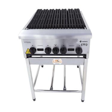 Imagem de Chapa Charbroiler Americana Profissional Grill Churrasqueira 60cm Gás Inox com Pé CGGP60 - Venâncio