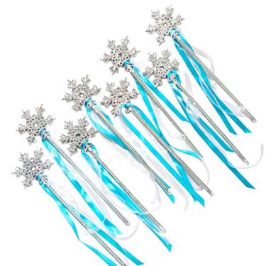 Imagem de Butterfly Craze Sparkling Snowflake Fairy Wands - Set of 8, Perfect Party Favors for Frozen, Princess, or Fairy-Inspired Birthday Parties & Dress-Up Play, Shine Like a Star with these Magical Scepters