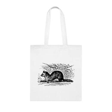 Imagem de Sacola Sable com ilustração vintage, presente divertido, bolsa de ombro, bolsas reutilizáveis, cesta de Natal de aniversário, ideia de presente, Branco