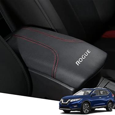 Imagem de Capa de couro Great-luck para console central de apoio de braço protetor de braço (pontos vermelhos) para Nissan Rogue Sport (2017 2018 2019 2020) Rogue (2014 – 2020)