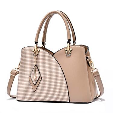 Imagem de Bolsas e bolsas femininas de couro fashion alça superior bolsa transversal bolsa de ombro para mulheres, Caqui