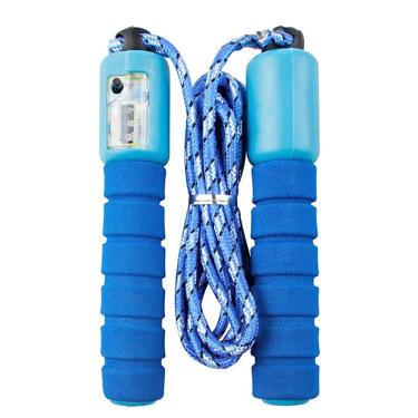 Imagem de Corda de Pular com Contador de Giros Exercício Funcional Crossfit Academia Fitness Azul