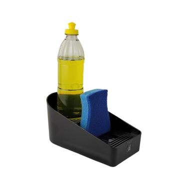 Imagem de Organizador De Pia  Porta Detergente Esponja Bancada Cozinha Preto - 403128 Crippa
