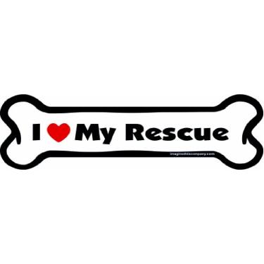 Imagem de Imagine This Ímã I Love My Rescue Bone Car, 5 cm x 17 cm