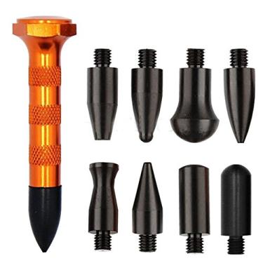 Imagem de GS DIY Kit de reparo de dentes sem tinta caneta de metal com 9 pontas de cabeça Ferramentas de remoção de dentes
