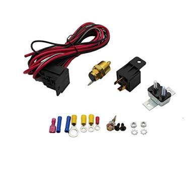 Imagem de Kit de instalação de ventilador elétrico TAKPART 3102 Termostato completo 50 Amp Relé 185 ° SBC BBC