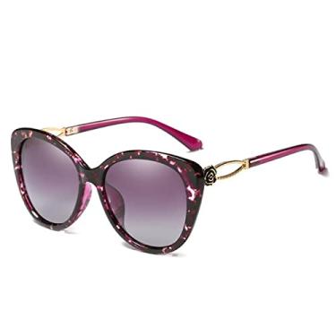 Imagem de Óculos de sol polarizados olho de gato filme colorido anti uv óculos de sol flores óculos de sol feminino designer peixe,C2florDuploroxo,embalagem B