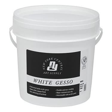 Imagem de New York Central Gesso de acrílico - Gesso de grau profissional branco para pintura, acrílico, óleo, pastéis e mais! - Galão de banheira