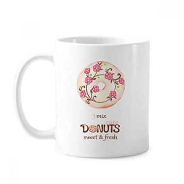 Imagem de Flor donut sobremesa caneca comida doce cerâmica café porcelana xícara louça