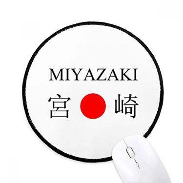 Imagem de Miyazaki Nome da cidade japonesa Vermelho Sun Flag Mouse Pad Tapete Redondo para Computador