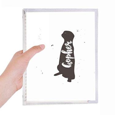 Imagem de Caderno de girafa preto e branco animal diário de folhas soltas recarregáveis