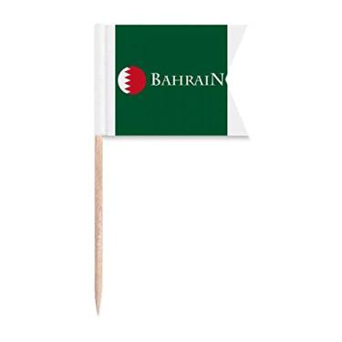 Imagem de Bandeira asiática do Bahrein do Golfo Pérsico Bandeiras de palito de dente Marcação para Bolo Festa Comida Prato de Queijo