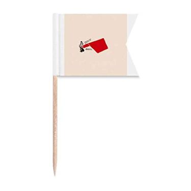 Imagem de China Red Caneta educativa para palito de dentes com marcação de etiquetas para bolo de festa e prato de queijo